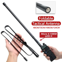 ABBREE Walkie Talkie Foldable CS Tactical Antenna SMA-Female 48CM/72CM/108CM Long Range for BAOFENG UV-5R 888S UV25 5RH K5 PLUS