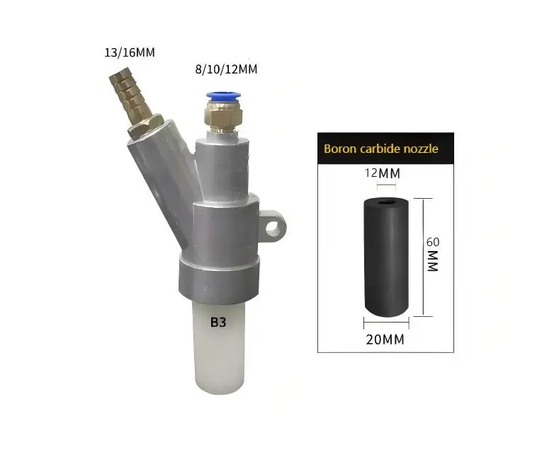 Pistola de chorro de arena, herramienta de aire con boquilla de carburo de boro, pistola de chorro de arena neumática de eliminación de óxido tipo especial B, equipos de chorro de arena