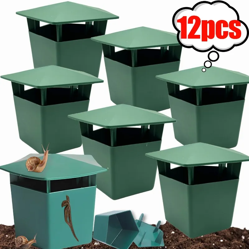 

1/12pcs Reusable Snail Trap Catcher Eco Friendly Slug Cage Traps Home Garden Farm Plant Protector Cages Pest Control Products