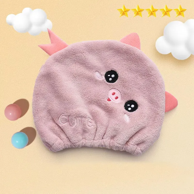 【Hot sales】1pc Quick Dry Hair Cap With Cute Cartoon Bear Design - Absorbent Shower Cap For Hair Drying And Styling