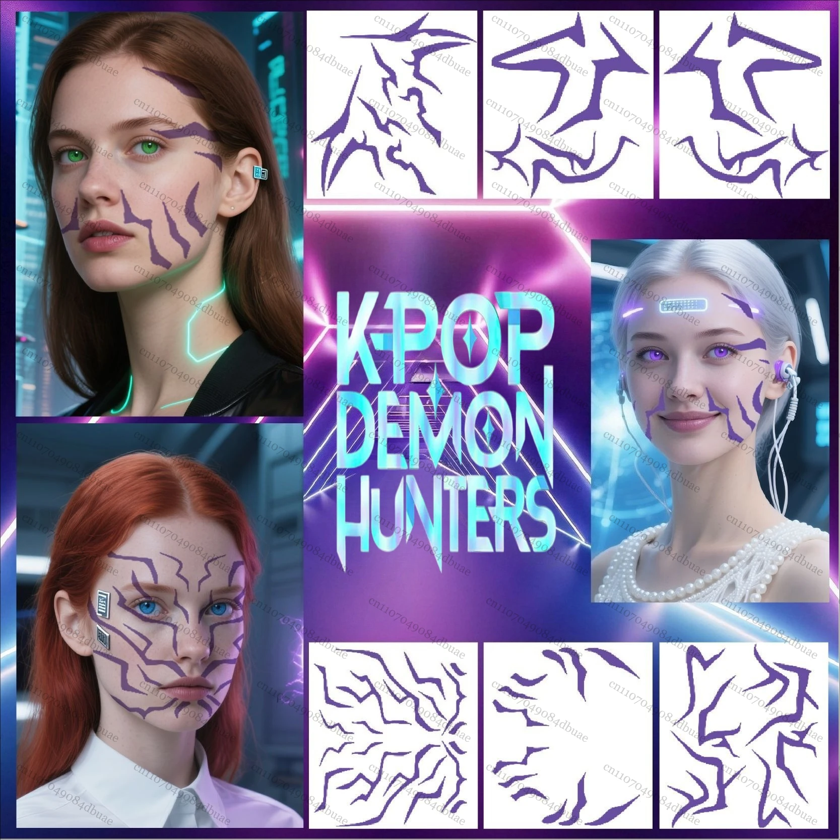

Tattoo Sticker Kpop Demon Hunters Rumi Cosplay Tattoo Sticker Prop Demon Hunter Rumi Cosplay Accessory Halloween Party Gifts