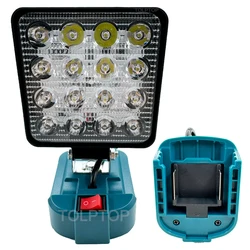 Dla Makita 18V akumulator litowo-jonowy światło robocze latarka LED lampa narzędziowa reflektory przenośna awaryjna lampa kempingowa oświetlenie zewnętrzne