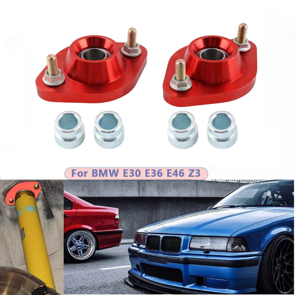 

Red Shock Top Mount Set for BMW E30 E46 Z3 Pillow Ball Rear Upper Camber Plate
