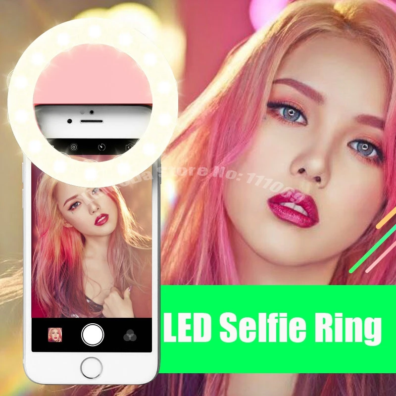 10x LED Selfie Ring Light for Iphone 13 12 11 6 7 8 Plus Beauty Lighting Night Darkness Selfie Enhancing for Samsung S22 S21 S20