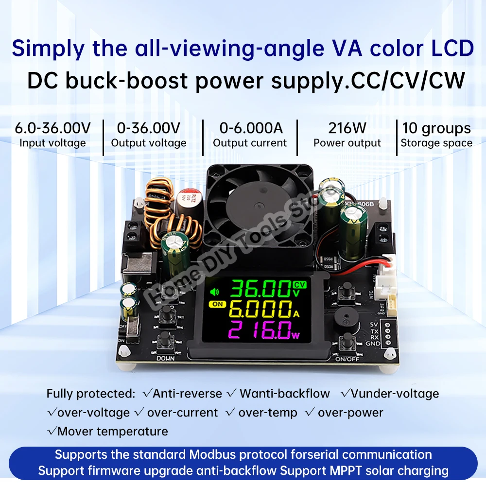 XY3606B CNC DC fuente de Alimentación del Regulador de Voltaje Ajustable Step-up Step-down Convertidor 6-36V a 0-36V CC CV Módulo de Carga Solar