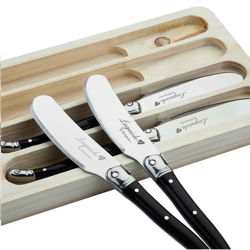 6.25\'\' 4pcs Laguiole Rainbow Butter Knife Cheese Dessert Spreaders Cream Knifes Dessert Tools Toast Breakfast Kitchen Utensils