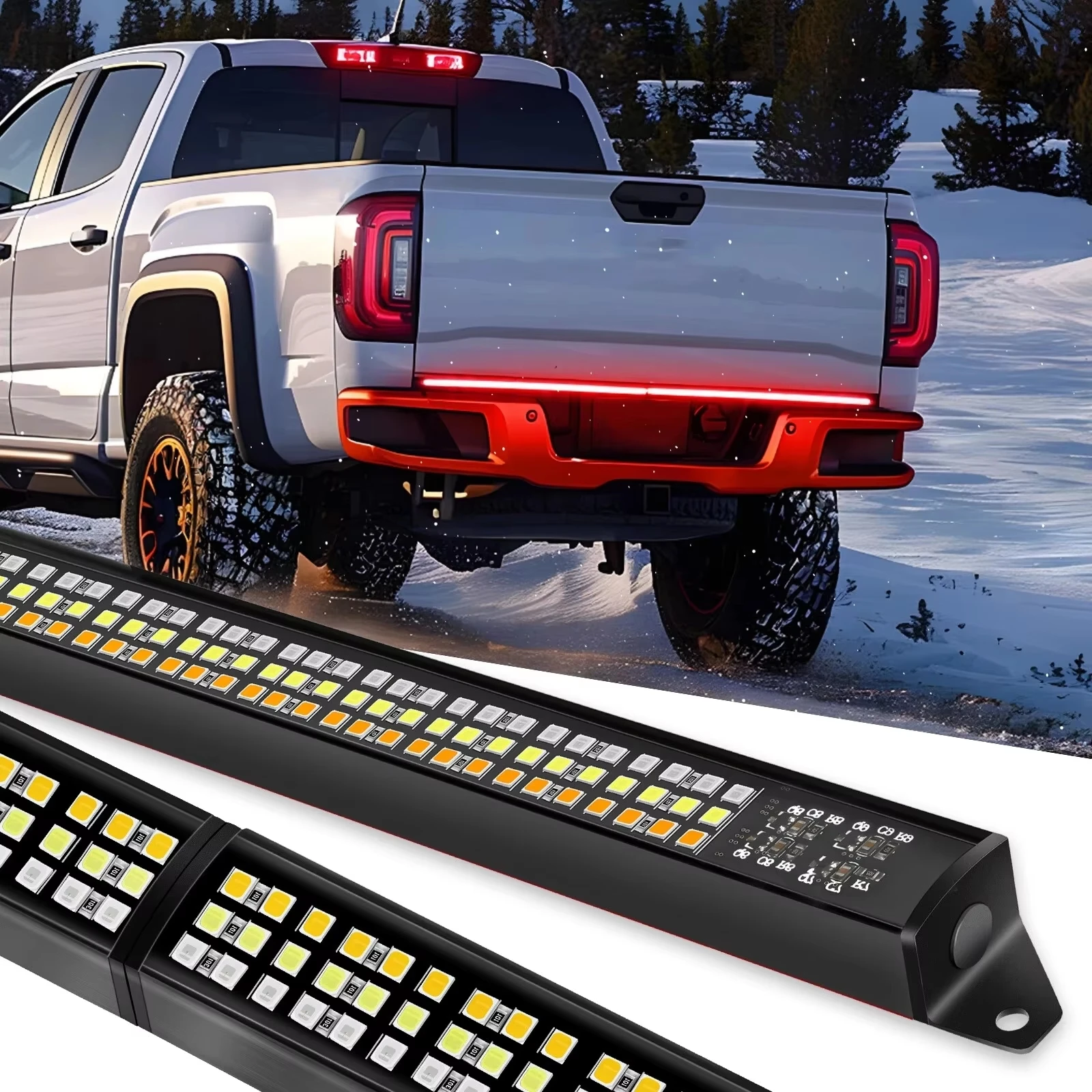

Truck Tailgate Light Bar 60 Inch LED Strip for Pickup Trailer SUV Full Function Brake Reverse Turn Signal Tail Lamp Waterproof