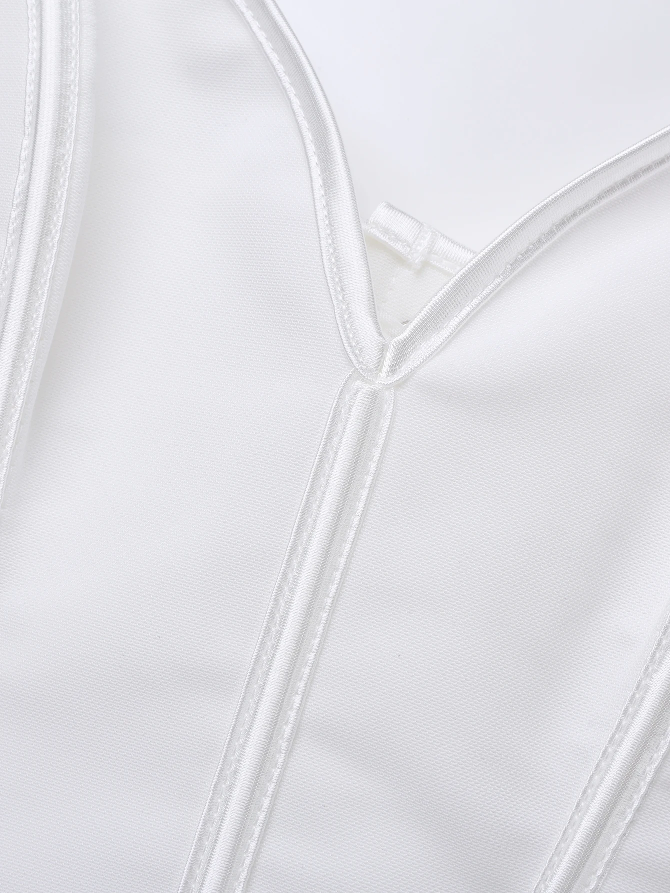 Pure White Strapless Sweetheart Neck Corset Top for Women Lace Up Back Natural Figure Streamlining Garment view 3