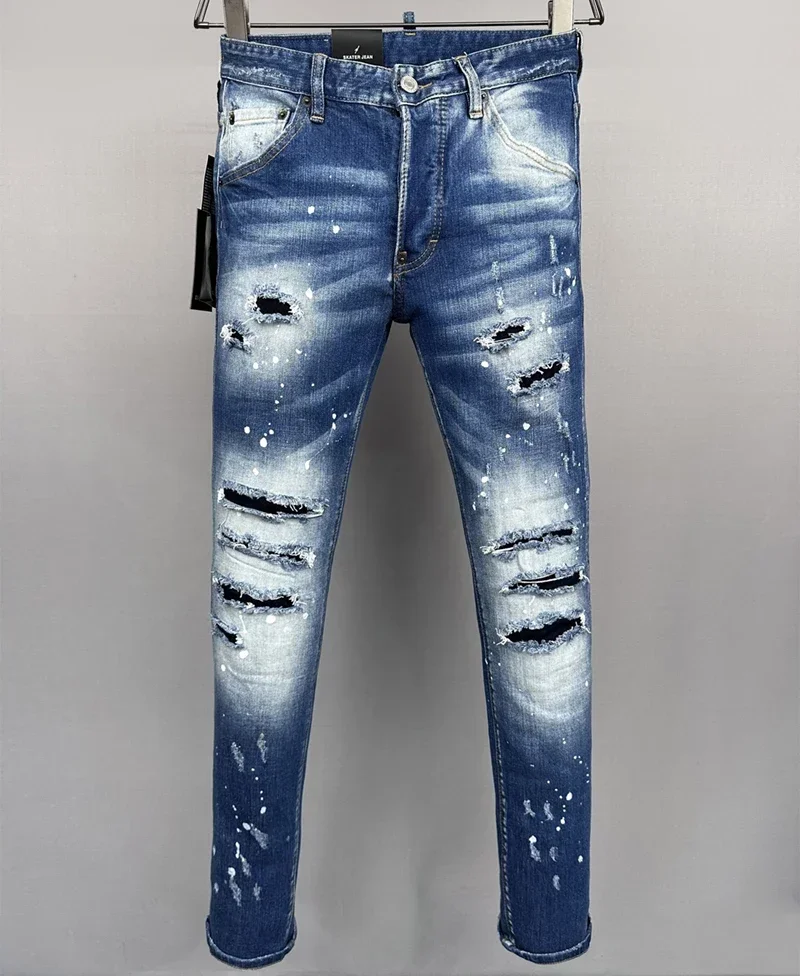 fashion BRAND DSQ Men Jeans Denim Pants New Design slim Coolguy Cotton blue hole Pocket Slender Stretch D2 jeans pant 9922