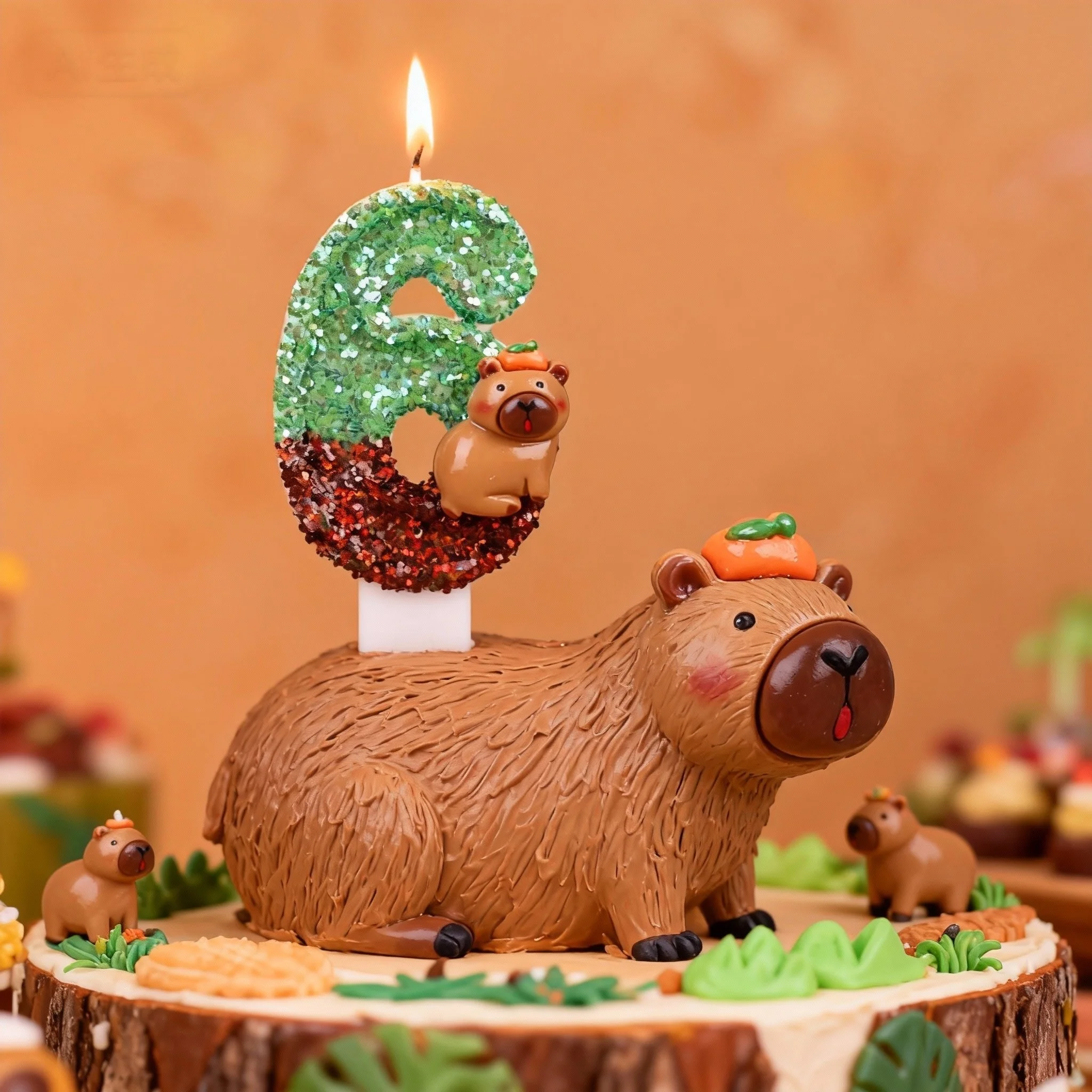 Capybara Theme Candle Number 0-9 Birthday Cake Candle Decoration Moana Birthday Party Cake Topper Baby Shower Decoration Gift