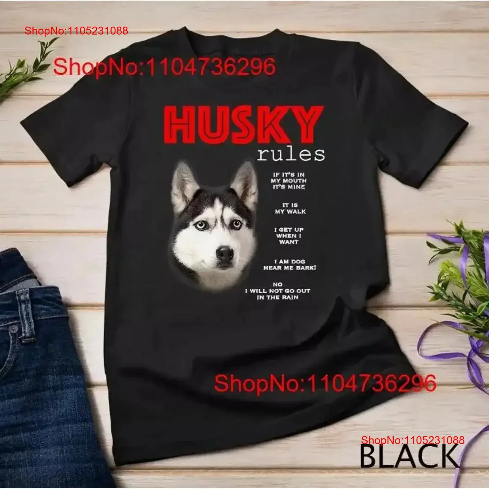 

Funny rules for the owner of a Siberian Husky T Shirt S 5XL vintage Washed streetwear Versatile graphic Top Everyday Wear