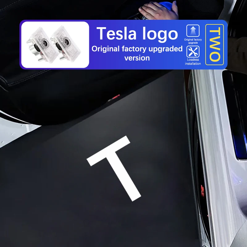 Für Tesla 2 Stück Auto HD Projektorlampe LED Tür-Willkommenslicht für Tesla Model S Model Y Model 3 Model X