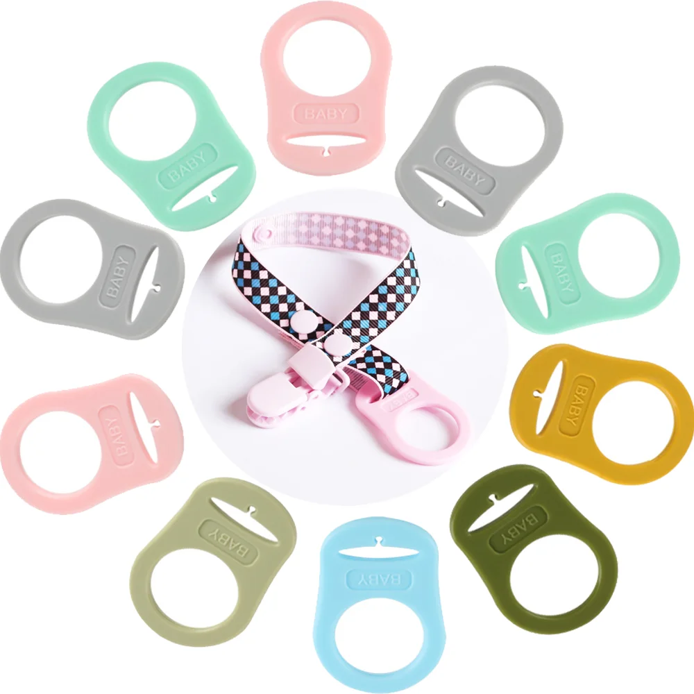

35Pcs New Multi Colors Silicone Dummy Pacifier Holder Multi Colors Clip Adapter For MAM Rings Handmade Jewelry Accessories