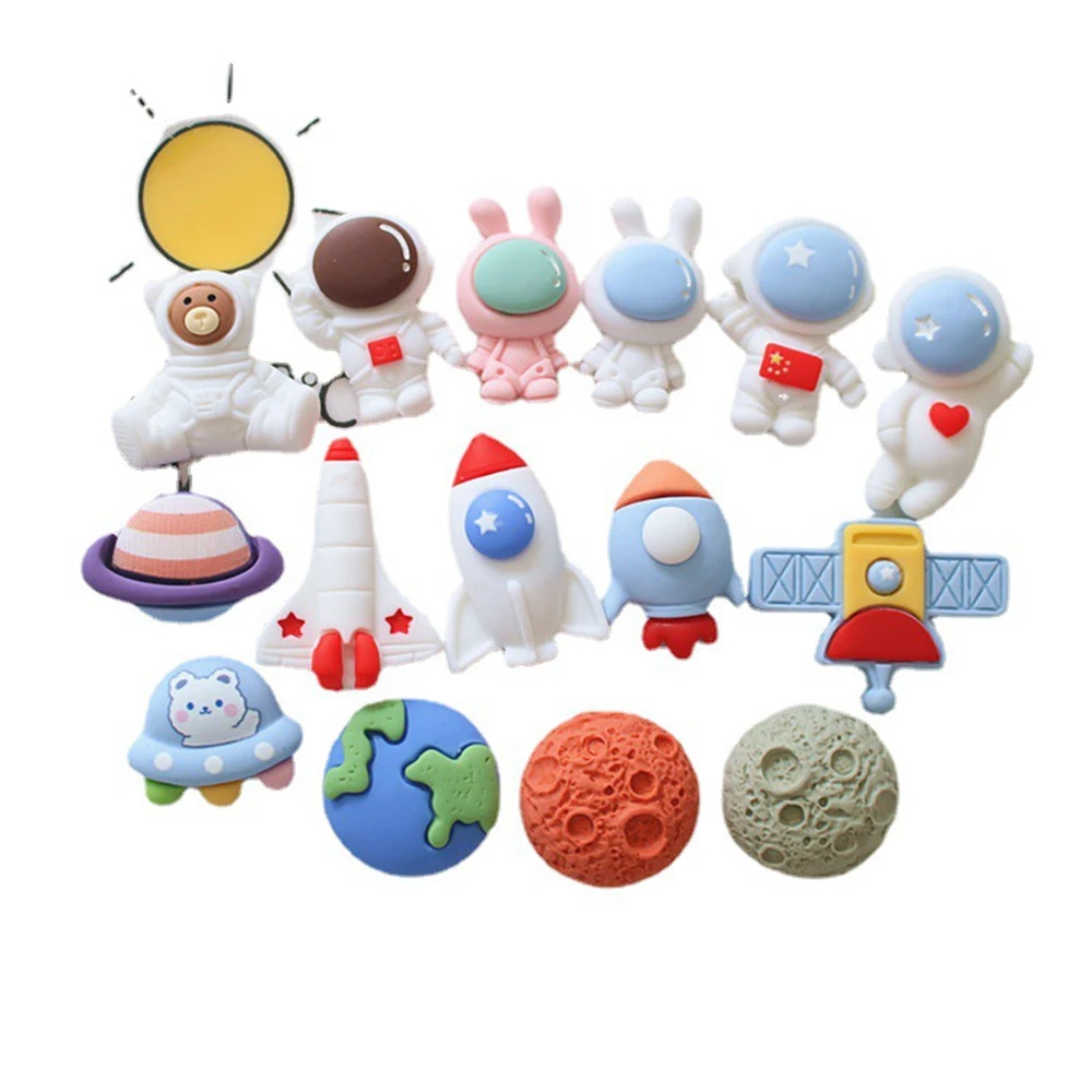 10Pcs Cute Resin Mini Cartoon Rocket Hair Accessories