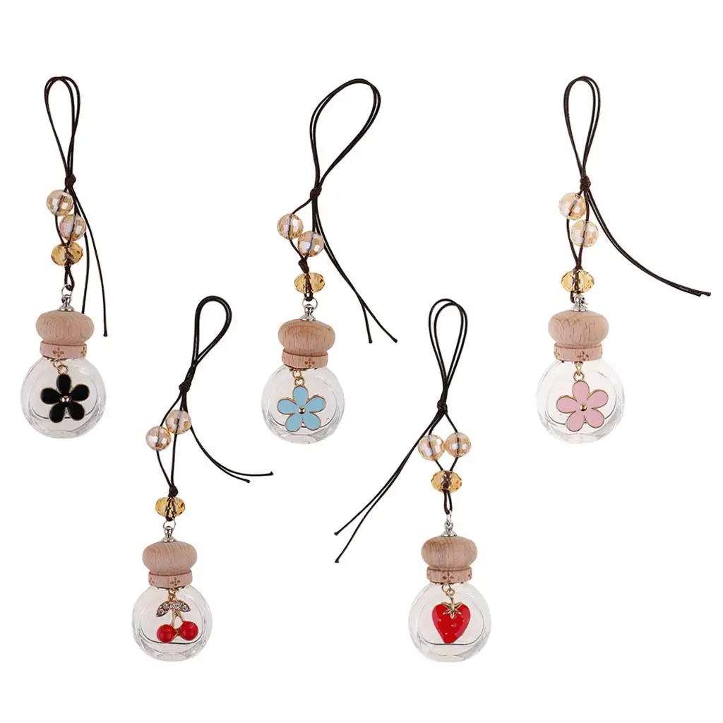 Car Perfume Bottle Glass Hanging Air Freshener Ornament Vintage Empty Fragrance Diffuser for House or Vehicle Atmosphere