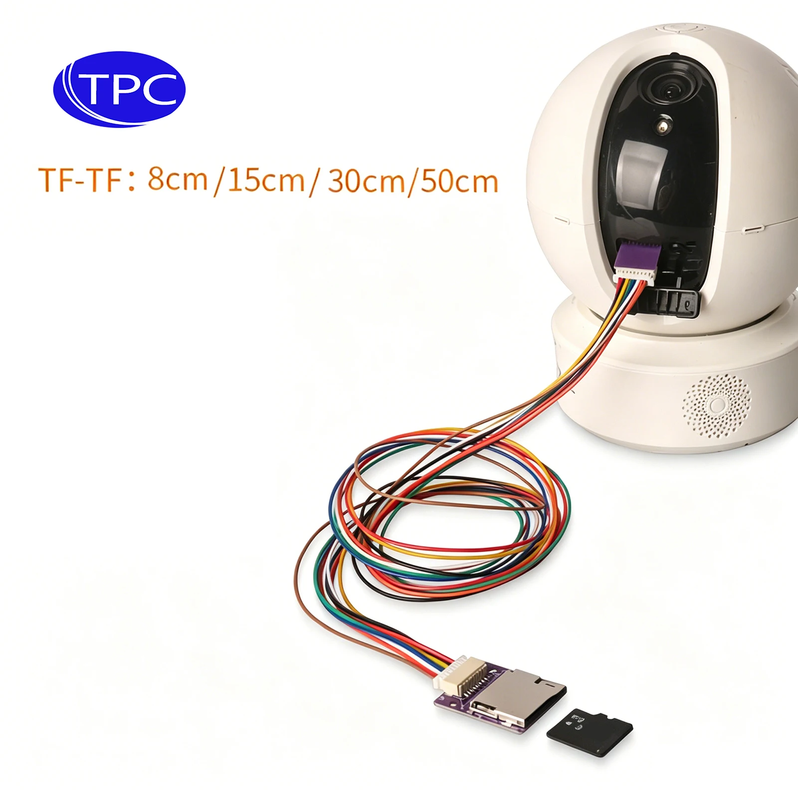 

TPC 8/15/30/50cm Micro SD TF Memory Card Kit Male to TF Female Extension Soft Flat Cable Extender Cord