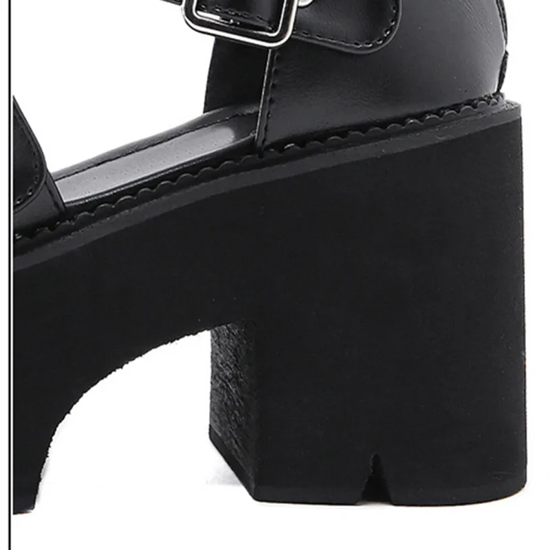 Sandalias de tacón alto con punta abierta y tiras cruzadas huecas para mujer, calzado cómodo de moda antideslizante con plataforma de tacón grueso para fiesta y club nocturno