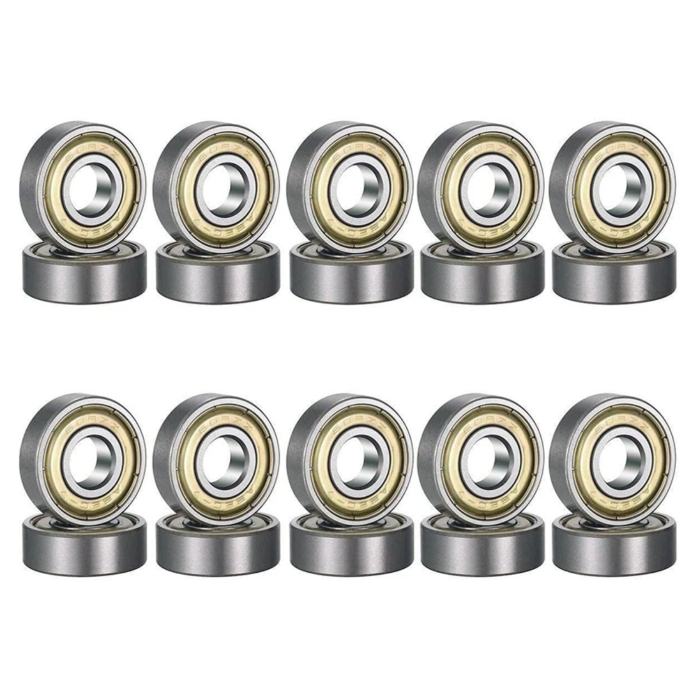 10-40Pcs Ball Bearings 608ZZ 623ZZ 626ZZ 687ZZ 607ZZ Deep Groove Miniature Bearings for Skateboard Scooter 3D Printers Bearings