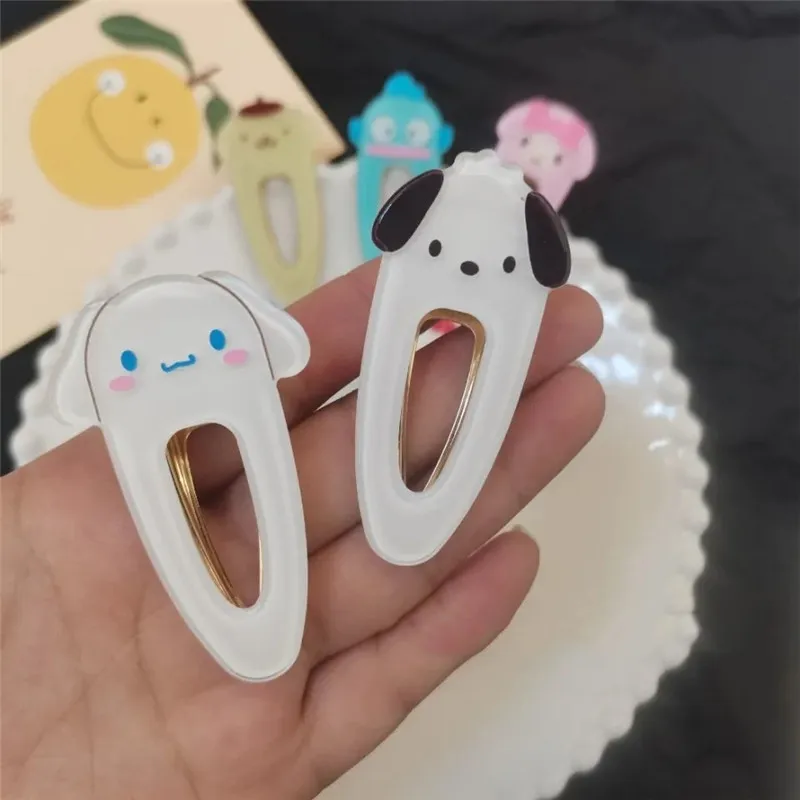 Pinza para el pelo Kawaii, pinza para el pelo para niña, Cinnamoroll Kuromi My Melody, regalos artísticos de moda de dibujos animados