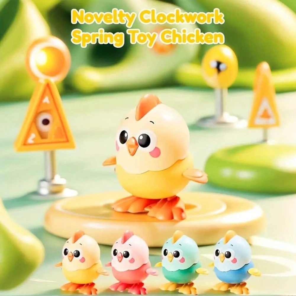 Novità giocattolo di pollo che salta del fumetto a orologeria, giocattolo strisciante interattivo per bambini, durevole e divertente, regali di compleanno del giocattolo del bambino