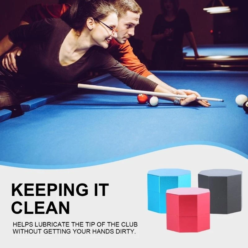 G6DE Aluminum Cue Chalks Box Octagonal Pool Chalks Holder Billiard Cue Chalks Holder Billiard Chalk Case Easy to Carry