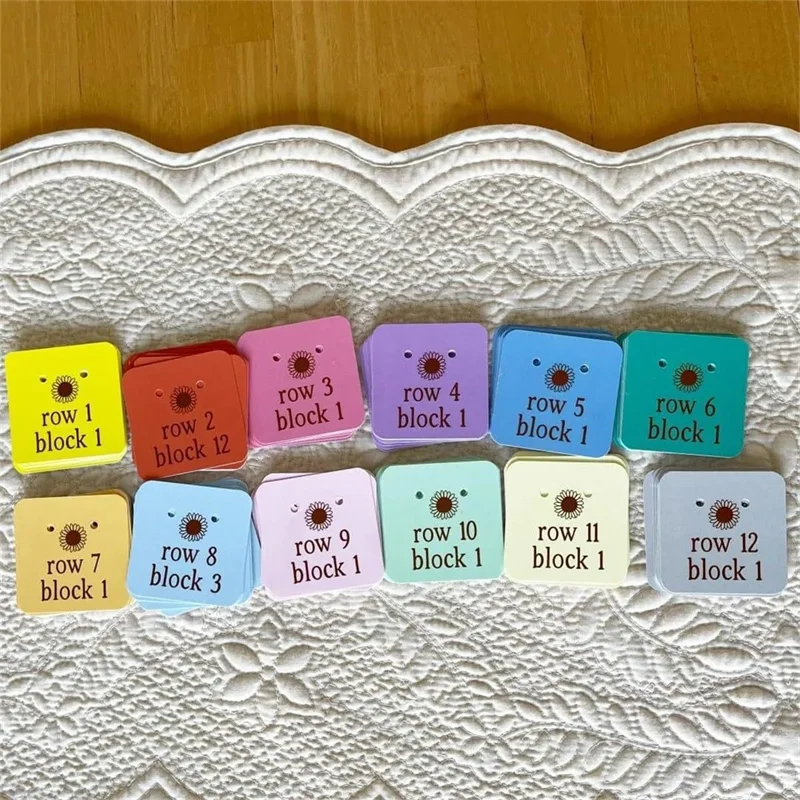 Quilt Block Row Markers A Paper Card With Holes For Sewing And Quilting Concepts