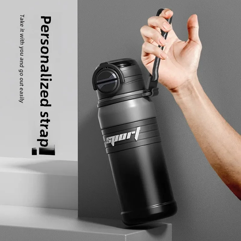 680 مل 316 ترمس من الفولاذ المقاوم للصدأ زجاجة رياضية خارجية سعة كبيرة تصميم مقبض صنبور مزدوج #2