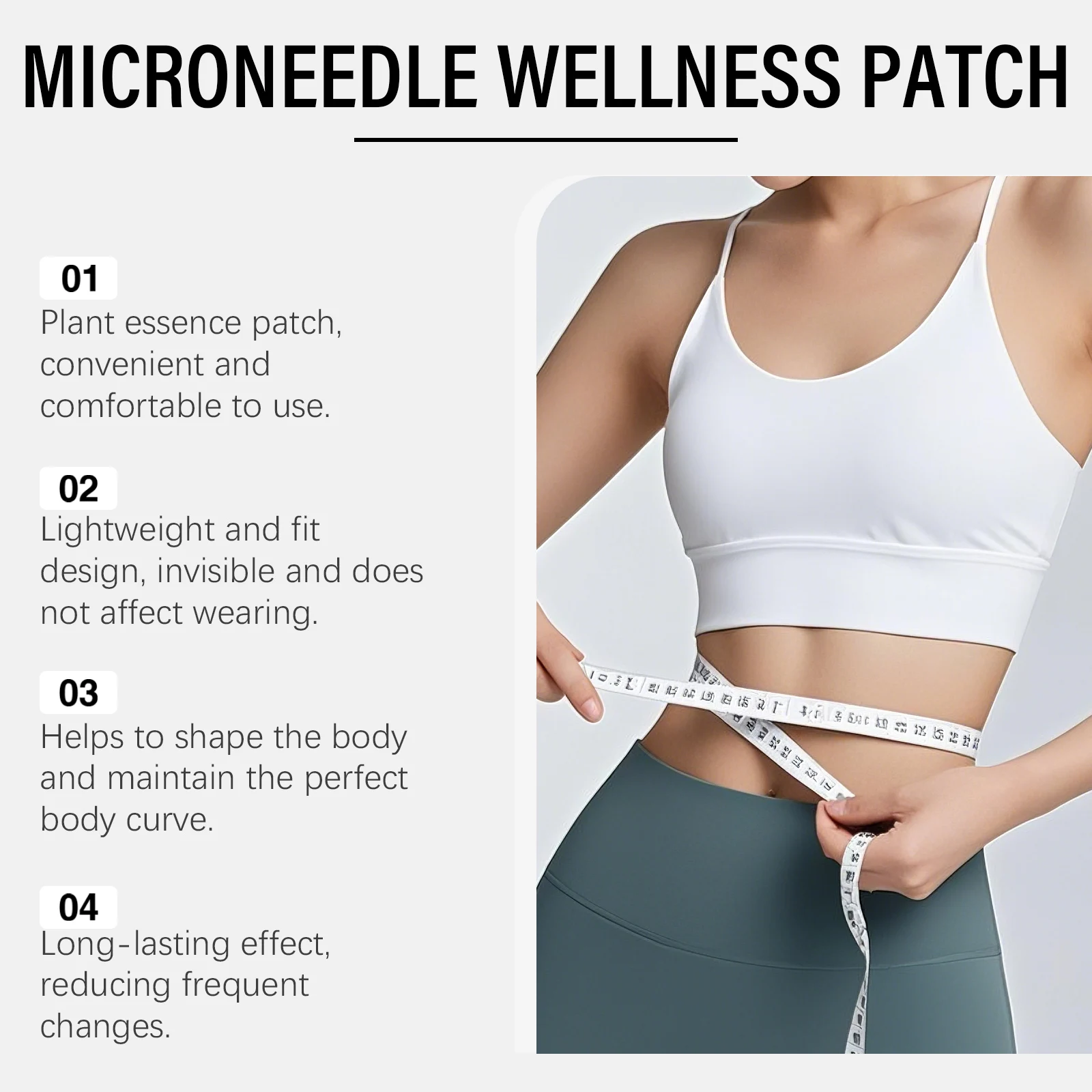 10-in-1 Berberine Microneedle Body Patch Overnight Firming & Nourishing Adhesive Sheet Skin Renewal Care for Belly Arm Leg