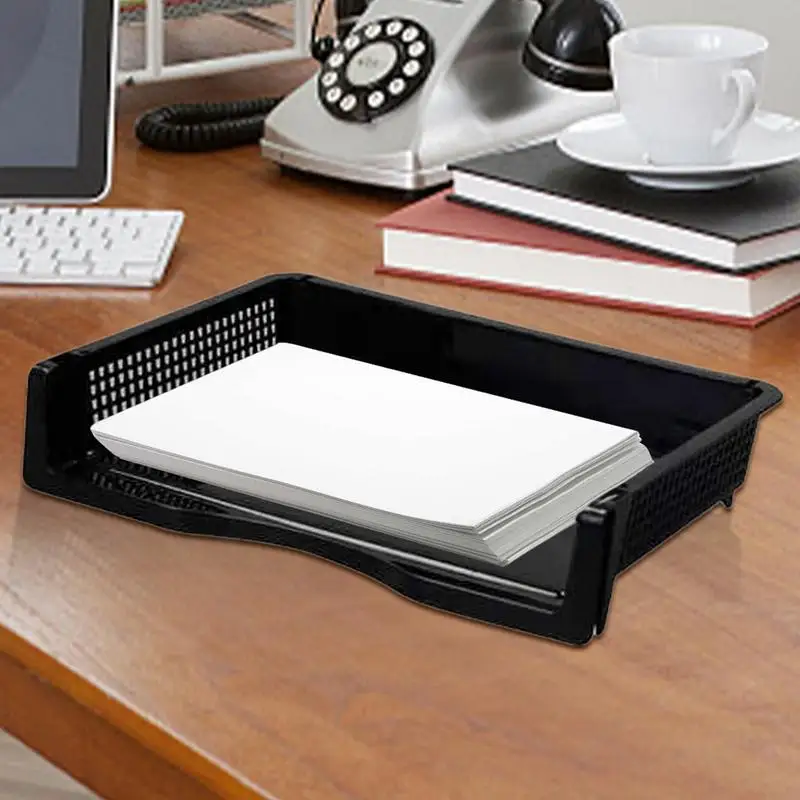 Imagem -03 - Empilhável File Organizer Rack Bandeja de Armazenamento de Arquivos Multifuncional Paper Rack Home And Office Supply