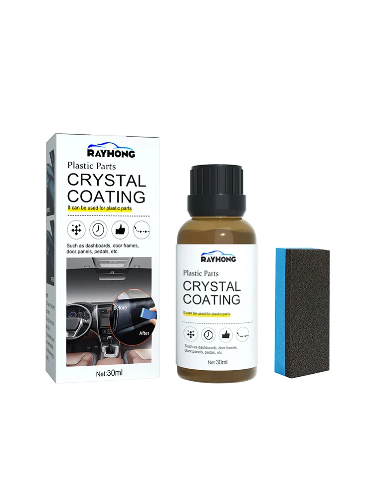 Car Plastic Restorer Back To Black Gloss 30ML Car Interior Plastic Leather Restore Auto Polish And Repair Coating Renovator