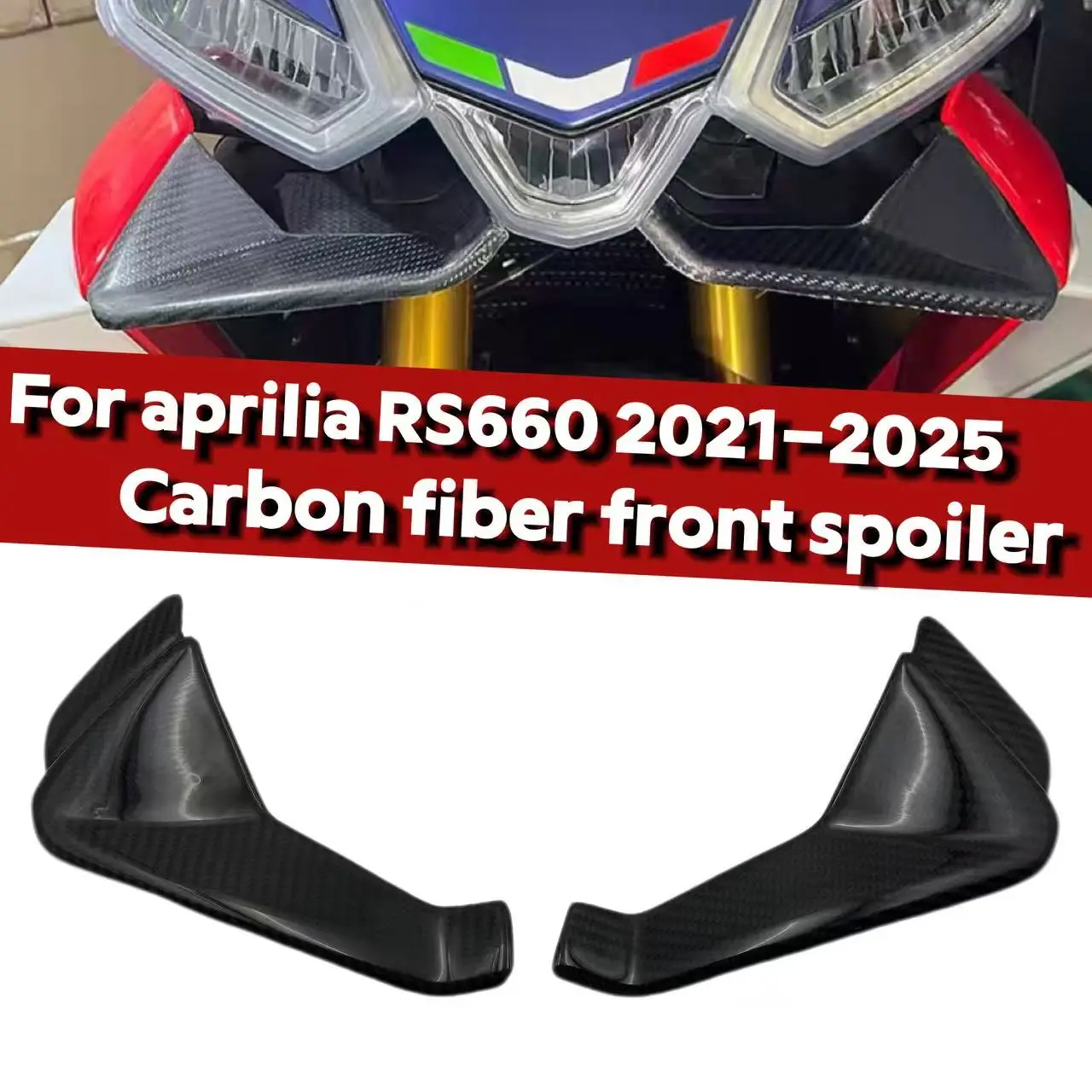 

for Aprilia RS660 2021-2025 motorcycle carbon fiber front lip aerodynamic spoiler kit