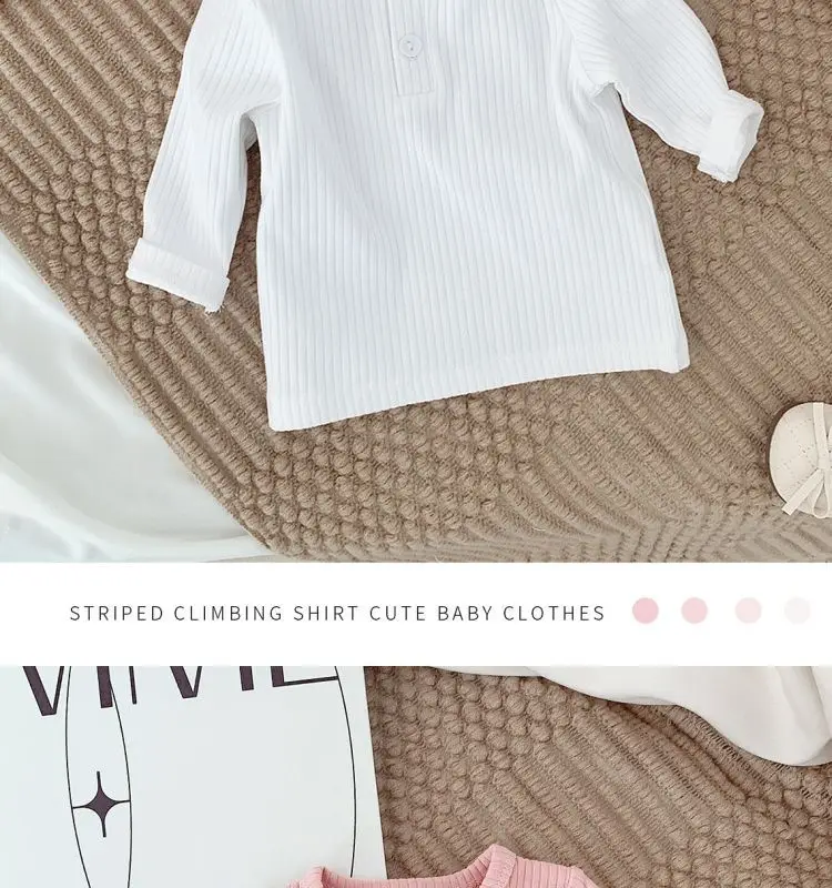2026 Kinder Mädchen Langarm T-Shirt Frühling 1-6 Jahre Geripptes Stoff-Unterhemd Weiches Basic-Shirt Oberteil Lässige Innenbekleidung – Detail 8