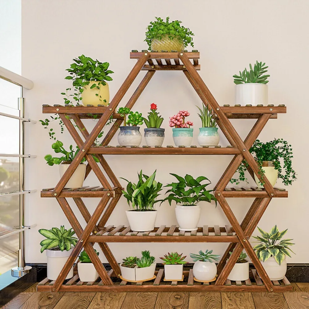 

Треугольная прочная подставка для растений, полка для дома и улицы, подставка для цветов, угловая стойка, деревянная