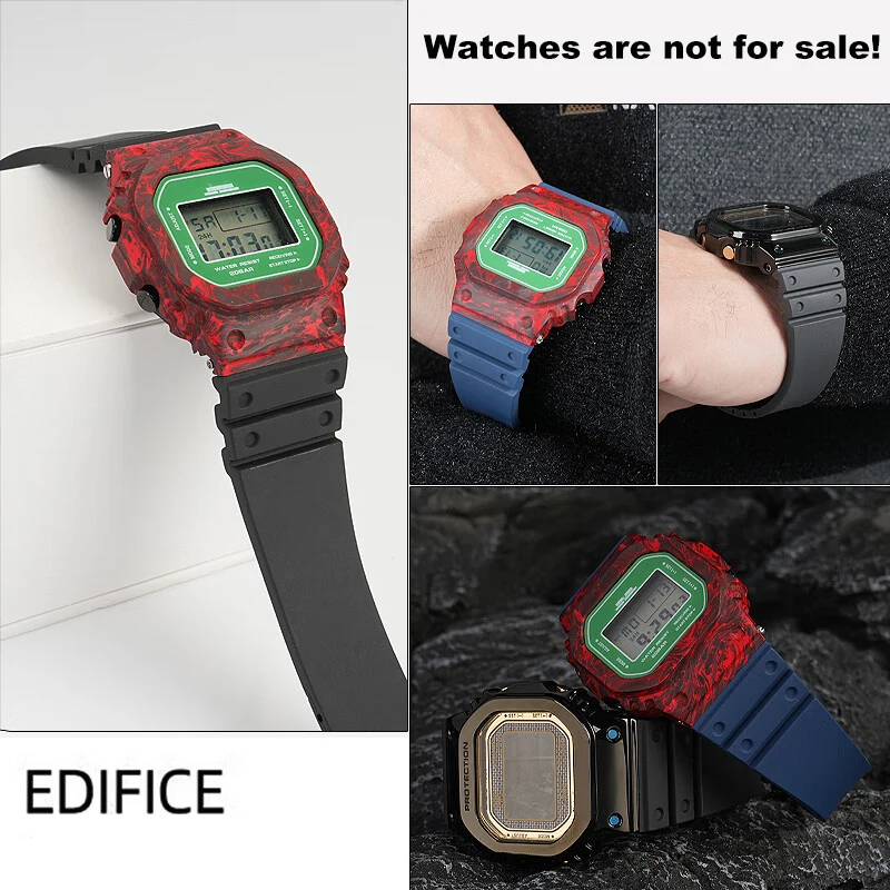 GMW-B5000 High Quality Fluororubber Strap for Casio G-SHOCK Series GMW-B5000 Soft Fluororubber Folding Buckle Strap Accessories