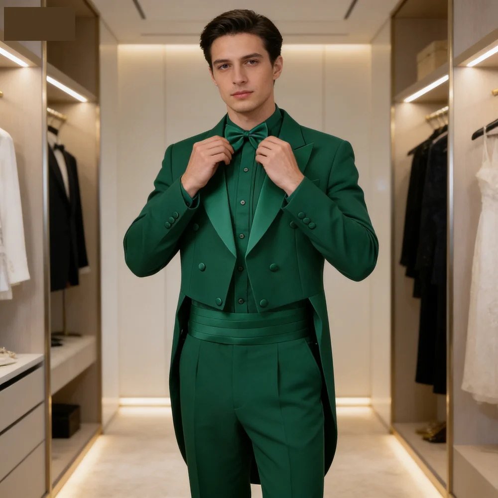 

Men's Modern White And Black Tuxedo with Frac Magico Stage Jacket Outfits Basic Style Magician Singer Performance Clothes