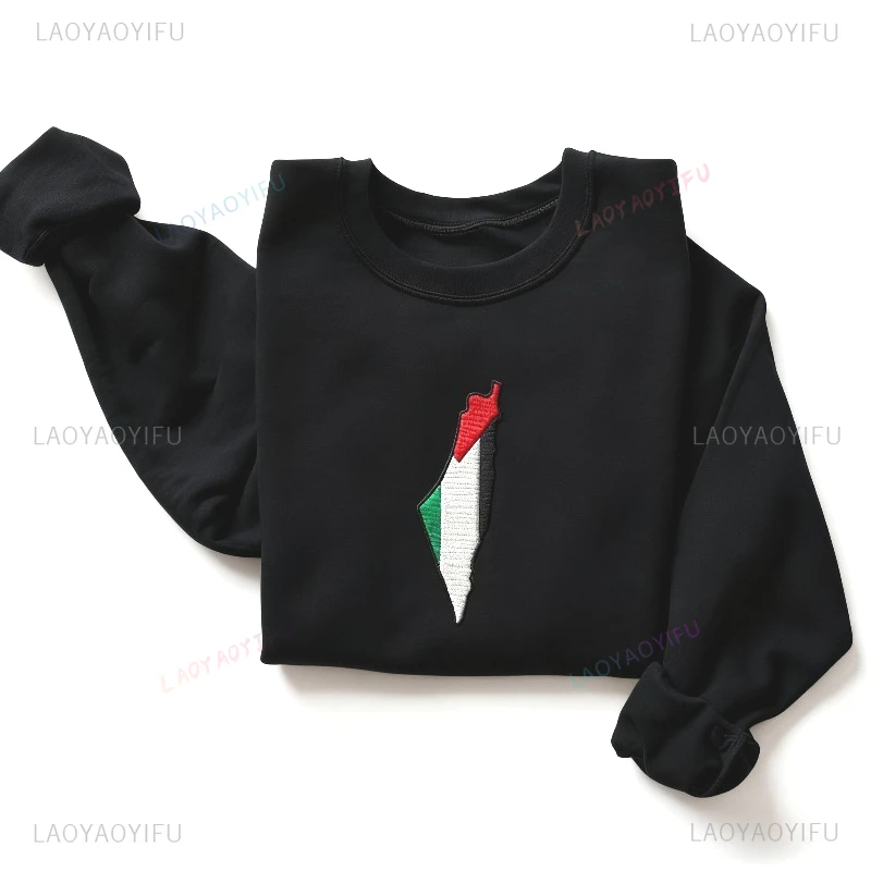 

Palestine Map Sweatshirt Gaza Unique Originality Graphic Sweatshirt Be Fond of Palestine Gaza Hot Sale Unisex Pullover