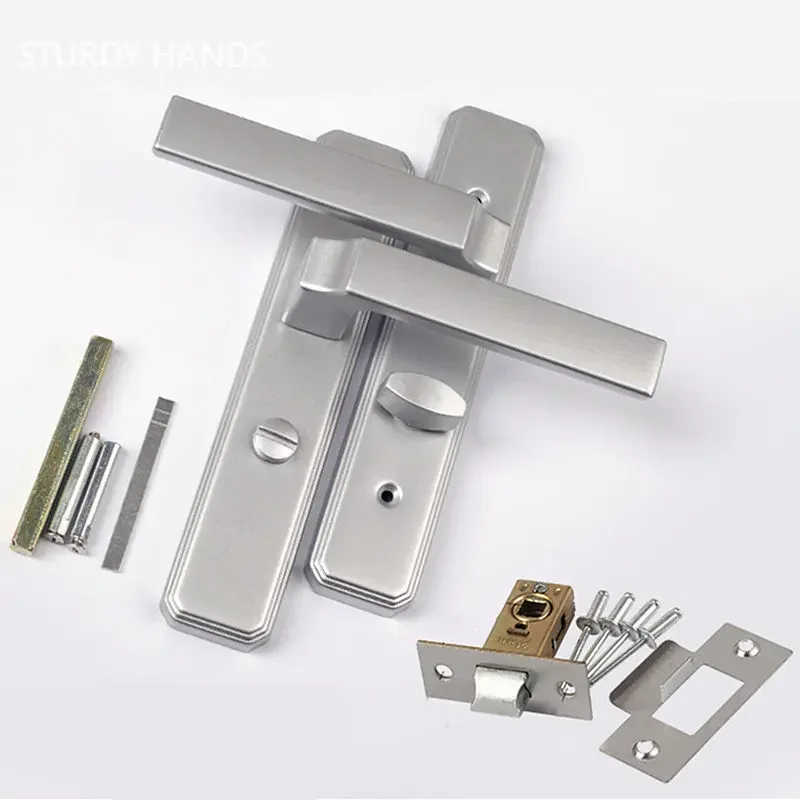 Modern Zinc Alloy Bathroom Door Lock Keyless Kitchen Door Handle Lock Indoor Single Tongue Locks Furniture Hardware Fittings - Image 4