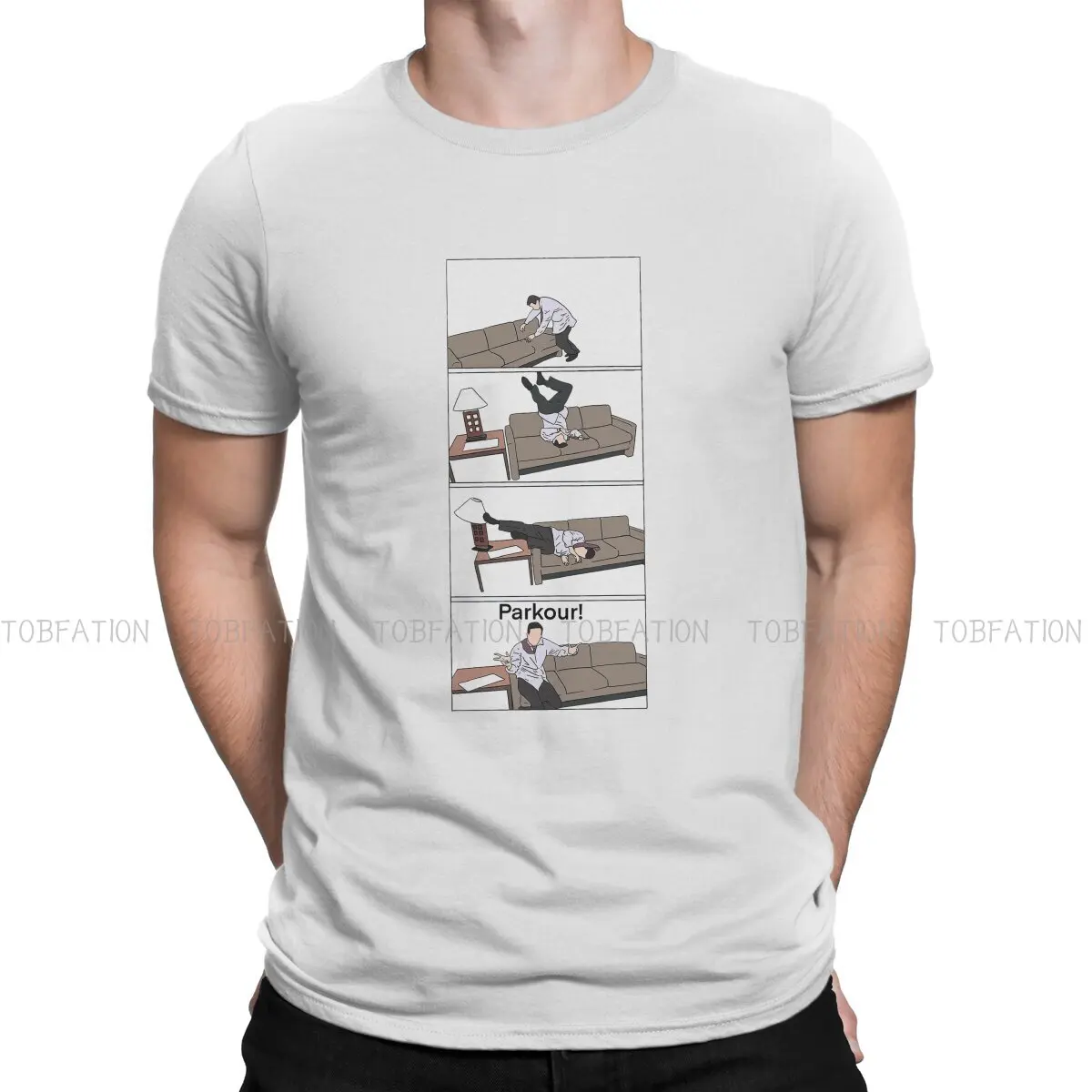 The Office  Casual TShirt Parkour Run Free Freerunning Creative Streetwear Comfortable T Shirt Men Short Sleeve Unique