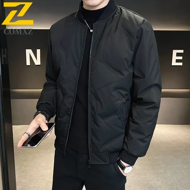 ​COMXZ 2025 Men Thickened Loose Cotton Jacket American Style Winter Warm Puffer Coat Streetwear business Casual Sport Outwear​