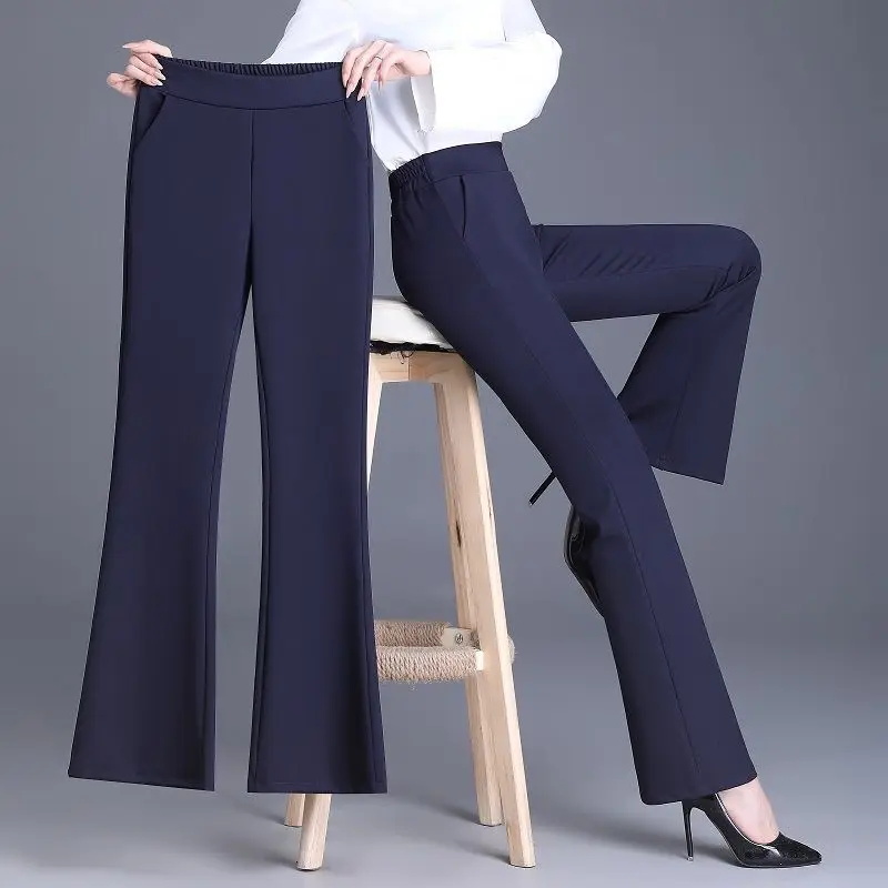 Micro Flared Pants For Women Casual High Waisted Trousers Female Fall Chic Dropping Bell-Bottom Pants