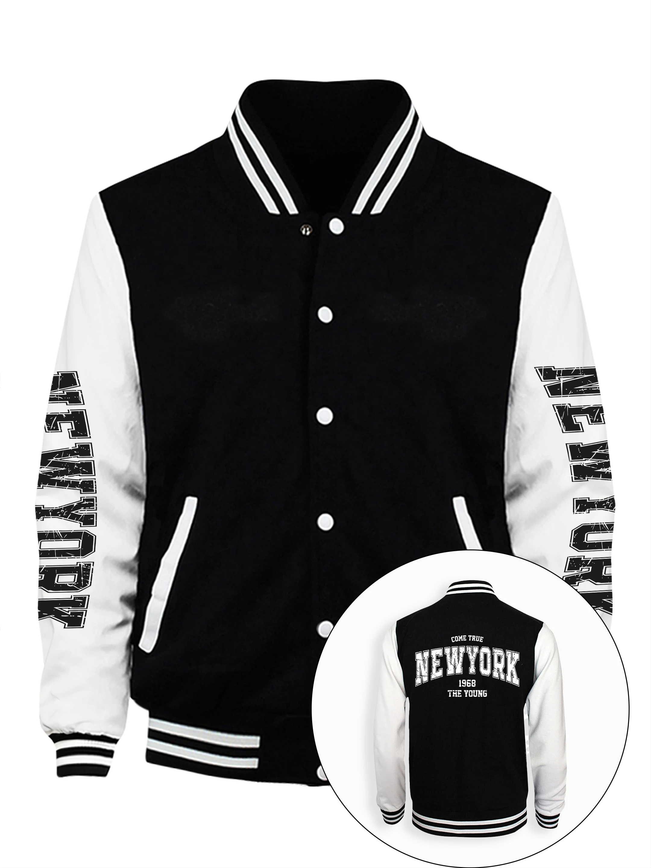 

Come Ture New York 1968, мужская уличная куртка с принтом в стиле хип-хоп, повседневная свободная бейсбольная майка, осенний топ унисекс