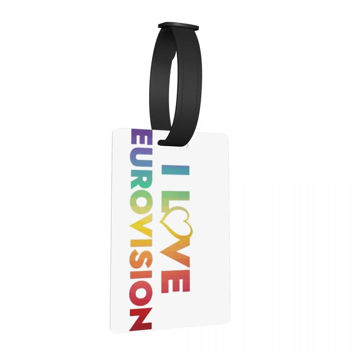 

I Love Eurovision - Rainbow Pattern Luggage Tags Suitcase Accessories Travel Baggage Boarding Tag Label Holder ID Name Address