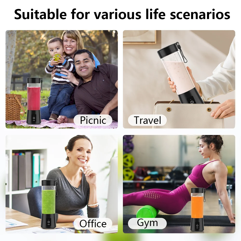 Portable 400ml Wireless Juicer Blender 6