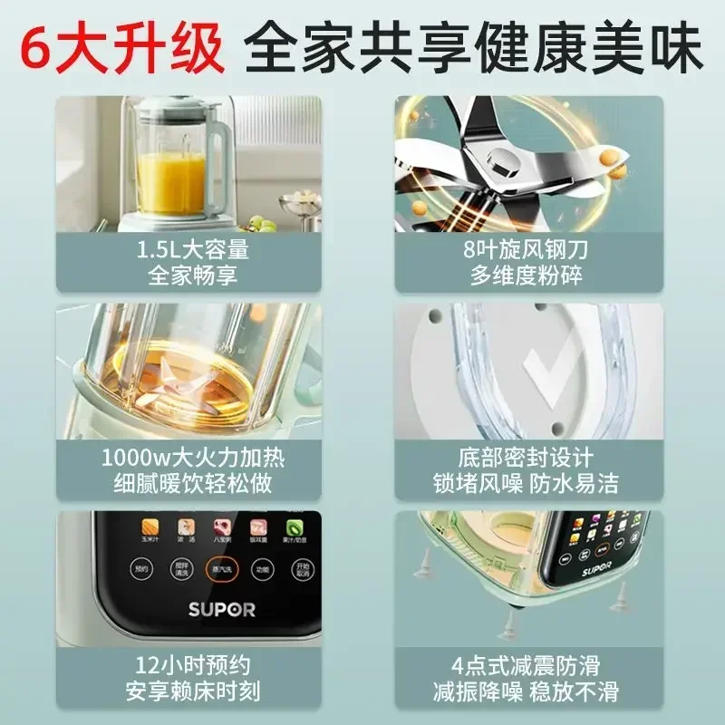 kitchen Bass Wall Breaker 1.5L High Speed Blender with Large Capacity and Fully Automatic Function blender machine