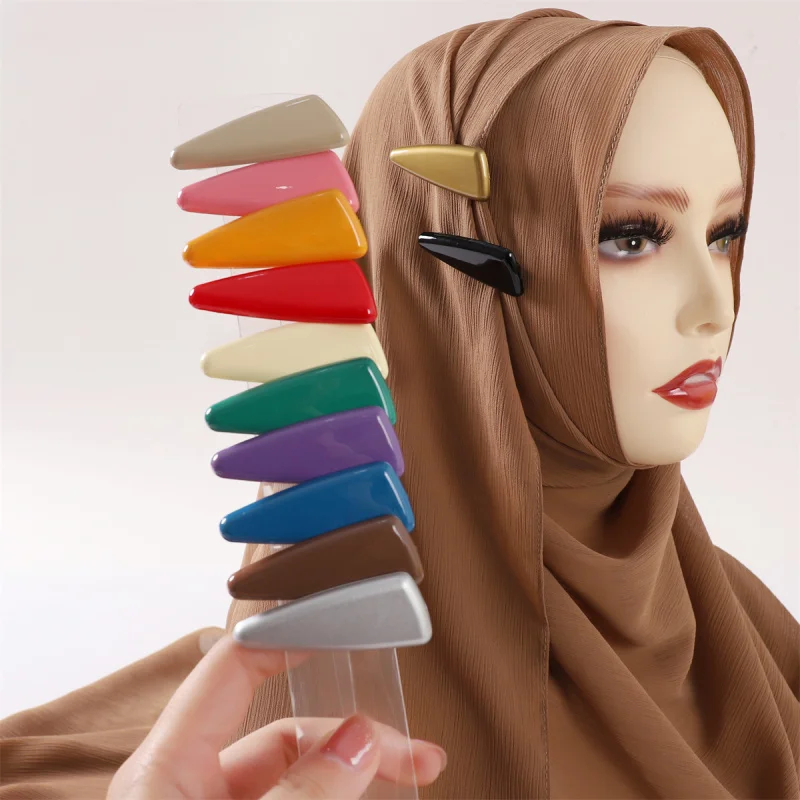 New Candy Color Triangle Bow Shape Plastic Safety Pin Veil Needle Silk Scarf Clip Neck Clip