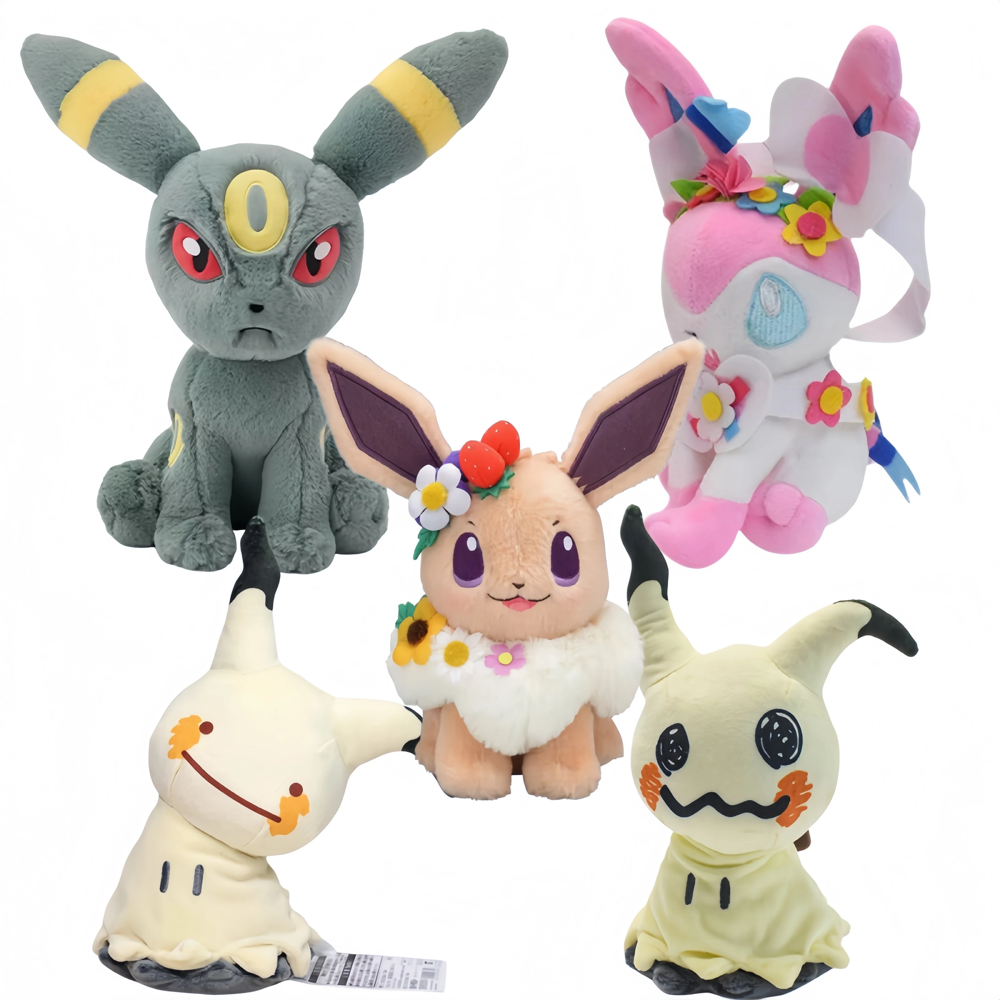 Pokemon Mimikyu Plüsch Oster-Serie Erdbeer-Eevee Scorbunny Sylveon Ponyta Umbreon Plüschpuppe Kissen Weihnachts- und Geburtstagsgeschenk