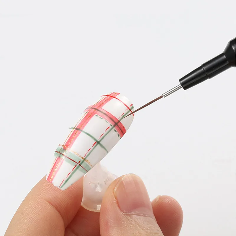 1/6 قطعة 6/9/12/15/18/25 مللي متر مسمار الفن بطانة فرش هلام فرشاة الأظافر هلام مسمار البولندية اللوحة فرشاة الرسم مسمار الفن تصميم فرشاة القلم #3