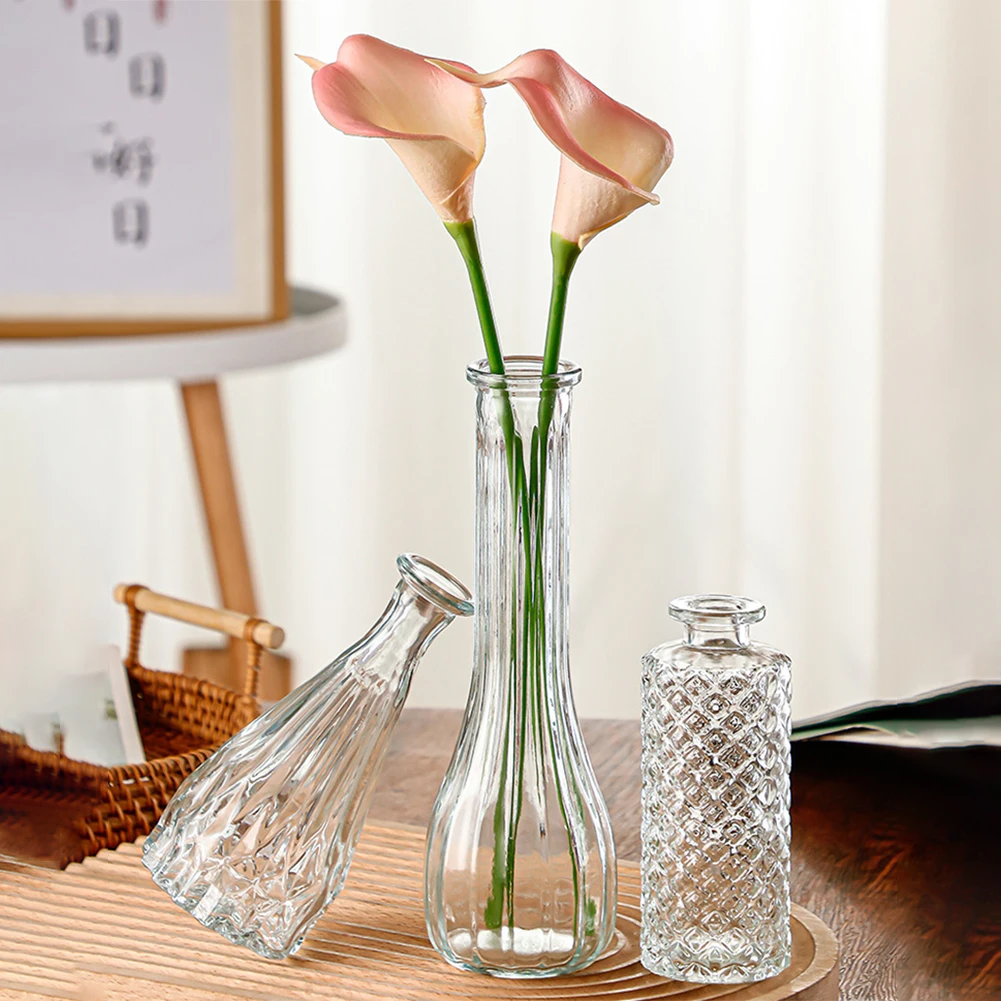 Nordische Glasvase einfache kleine frische Blumentopflagerflasche für Blumen Wohnzimmer Moderne Wohndekoration Ornamente