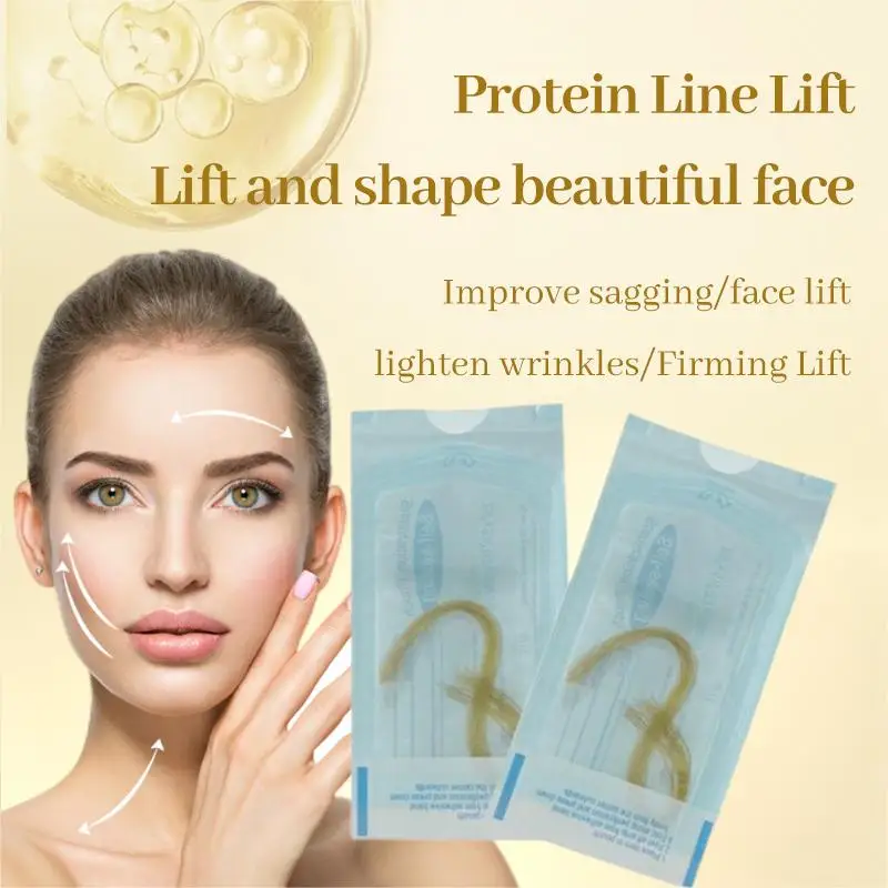 No Neddle Anti Aging Thread Lifting sbiadisce la linea del viso intagliato Gold Essence Protein Skin absorted Lines rughe rimuovi la cura della pelle