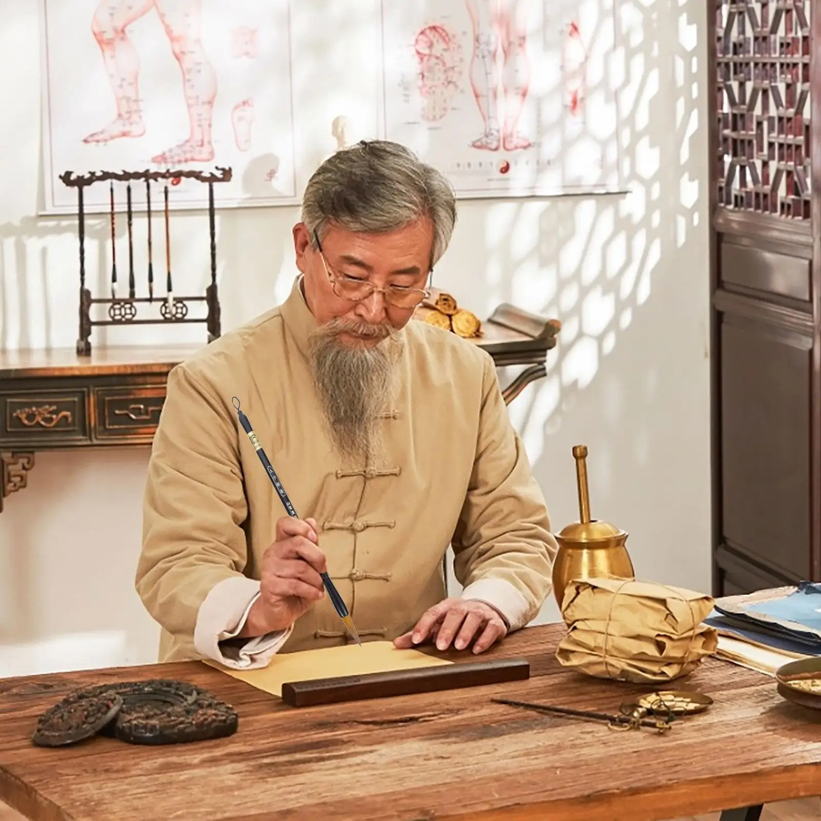 Watercolor Brush Pen Writing Ergonomic Paint Suite Travel Rice Paper for Decoupage